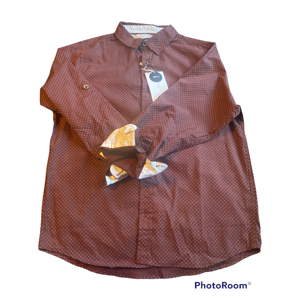 Level Ten Boys Button Down Shirt Mahogany Size 14